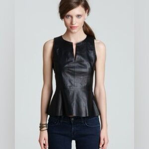 Theory Etia L. Light Sleeveless Lamb Leather Top - size P/TP